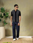 Black Quarter Zip Polo Tshirt