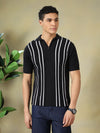 Black Quarter Zip Polo Tshirt