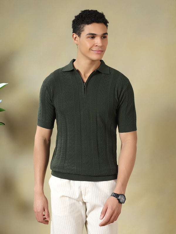 Olive Green Old Money Concept T-Shirt