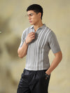Grey Zipper Polo Tshirt