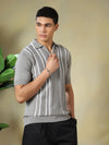 Grey Zipper Polo Tshirt