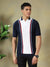 Navy Blue Multi-Stripe Colorblock Tshirt