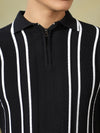 Black Quarter Zip Polo Tshirt