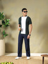 Green Cable-Knit Panel Polo Tshirt