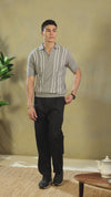 Grey Zipper Polo Tshirt